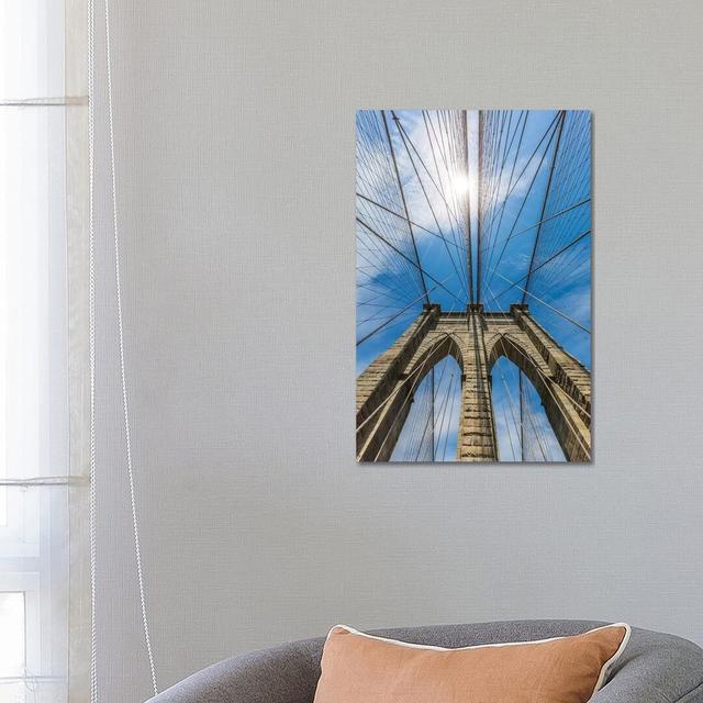 New York City Brooklyn Bridge Skyhigh by Melanie Viola - Wrapped Canvas Photograph Latitude Run Size: 66.04cm H x 45.72cm W x 1.91cm D on Productcaster.