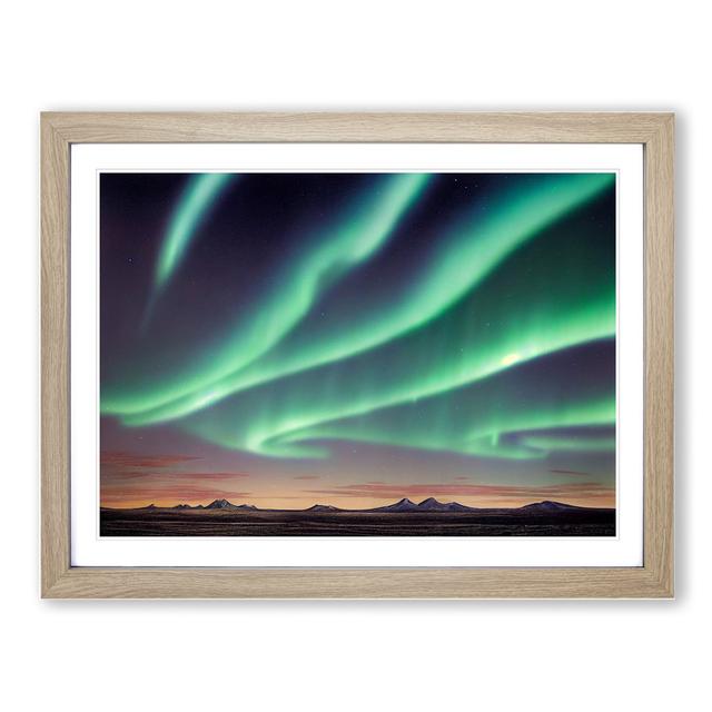 Unbeatable Aurora Borealis - Picture Frame Graphic Art 17 Stories Size: 46cm H x 64cm W x 2cm D, Frame Colour: Oak on Productcaster.