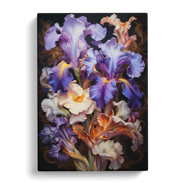 Iris Flower Rococo - Single Picture Frame Art Prints Marlow Home Co. Size: 50cm H x 35cm W x 3cm D on Productcaster.