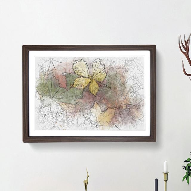 Leaves on an Autumn Forest - Picture Frame Graphic Art Print East Urban Home Frame Option: Walnut Framed, Size: 62cm H x 87cm W x 2cm D on Productcaster.