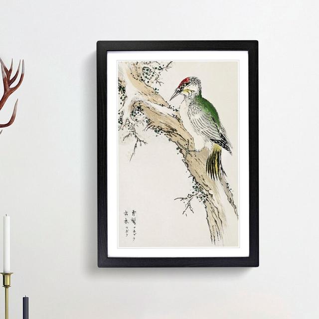 Green Woodpecker by Numata Kashu - Picture Frame Painting Print East Urban Home Frame Option: Black Framed, Size: 65cm H x 48cm W x 2cm D on Productcaster.