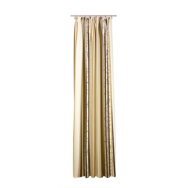 Peachey Synthetic Pencil Pleat Curtain, single Panel, opaque Latitude Run Size: 130cm Width x 220cm Drop, Colour: Brown on Productcaster.