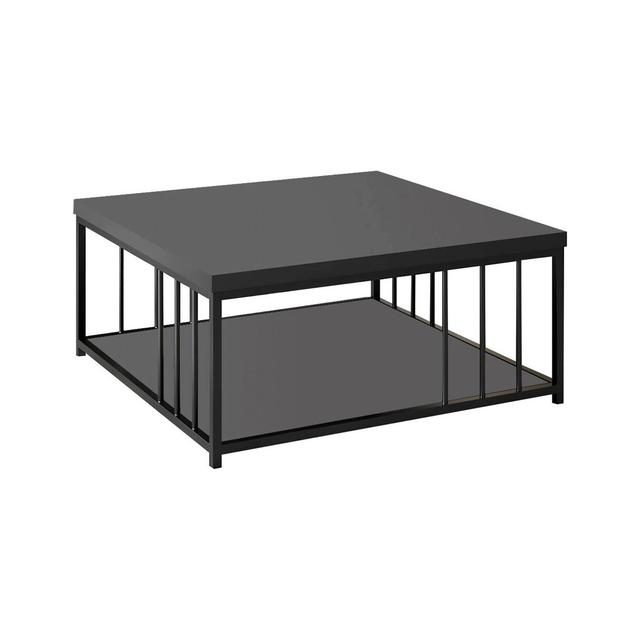 Coffee table Dfedrizz, Low coffee table, Magazine rack for sofa, 90x90h40 cm Latitude Run Colour: Anthracite/Black on Productcaster.