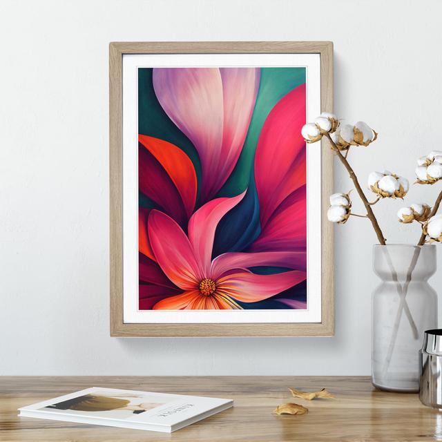 Many Shining Flowers - Single Picture Frame Painting ClassicLiving Frame Colour: Oak, Size: 46cm H x 34cm W x 2cm D on Productcaster.