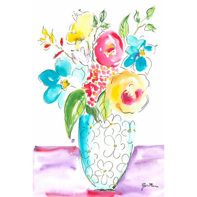 Flower Burst Vase I by Julia Minasian - Wrapped Canvas Print Rosalind Wheeler Size: 91cm H x 61cm W on Productcaster.