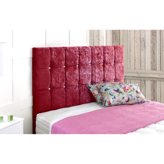 Agris Upholstered Headboard Fairmont Park Size: Single (3'), Colour: Red on Productcaster.