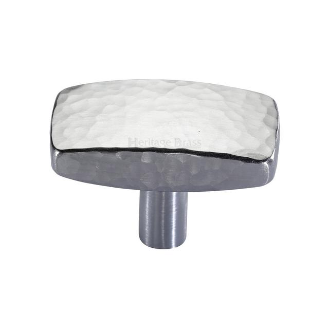 Hammered Rectangle Knob Heritage Brass Size: 4.1cm L x 2.2cm W x 2.8cm D on Productcaster.