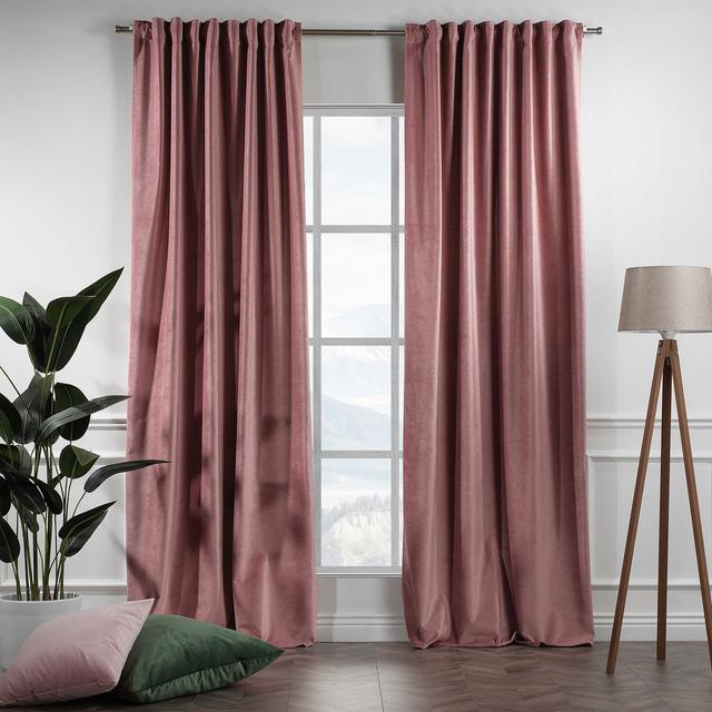 100% Blackout Extra Long & Extra Wide Luxury Matte Velvet Single Curtain Panel Lilijan Home & Curtain Paneel-Größe: 450 H x 280 B cm, Farbe: Ecru on Productcaster.