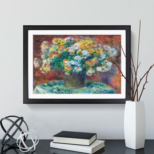 Chrysanthemums by Pierre-Auguste Renoir - Picture Frame Painting East Urban Home Frame Option: Black Framed, Size: 36cm H x 48cm W x 2cm D on Productcaster.