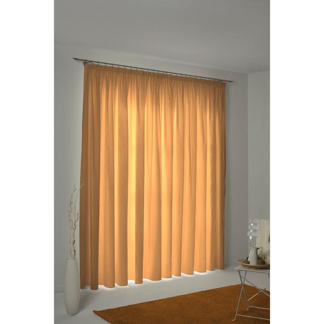 Uni Collection 100% Cotton Room Darkening Pinch Pleat Curtain Panel Adam Curtain colour: Curry, Panel size: 142cm wide x 295cm high on Productcaster.