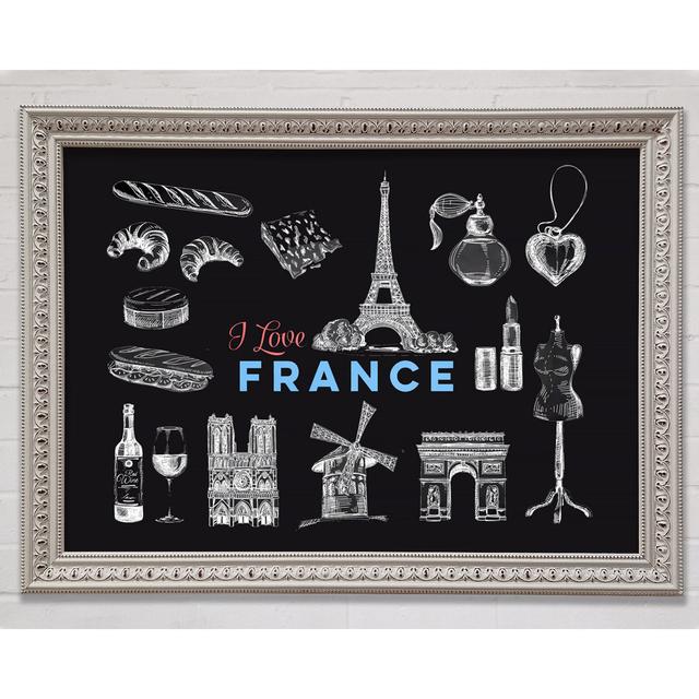 I Love France - Single Picture Frame Art Prints Bright Star Size: 29.7cm H x 42cm W x 3cm D on Productcaster.