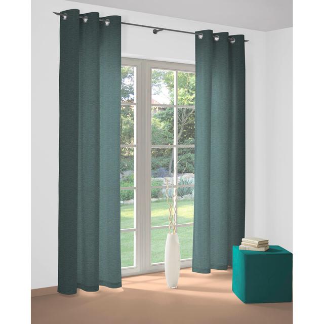 Torbole Polyester Blend Room Darkening Grommet / Eyelet Curtain Panel Wirth Curtain Colour: Petrol, Panel Size: 132cm x 345cm Drop on Productcaster.