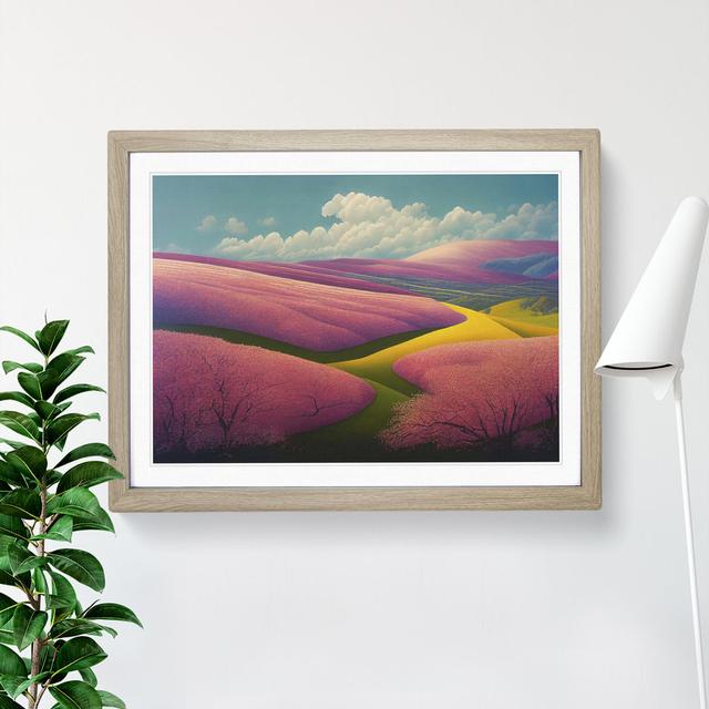 Pretty Spring Meadow Landscape Vol.2 - Picture Frame Graphic Art 17 Stories Size: 25cm H x 34cm W x 2cm D, Frame Colour: Oak Framed on Productcaster.