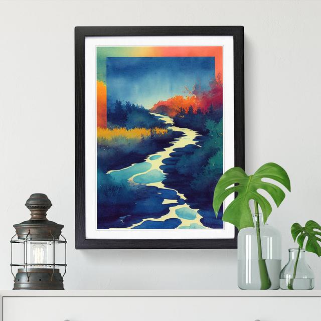 Watercolour Stream Vol.1 - Print Alpen Home Frame Option: Black, Size: 46cm H x 34cm W x 2cm D on Productcaster.