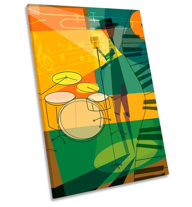 X7750 Singer Music Deco Abstract - Wrapped Canvas Print George Oliver Size: 76.2cm H x 50.8cm W x 2cm D on Productcaster.