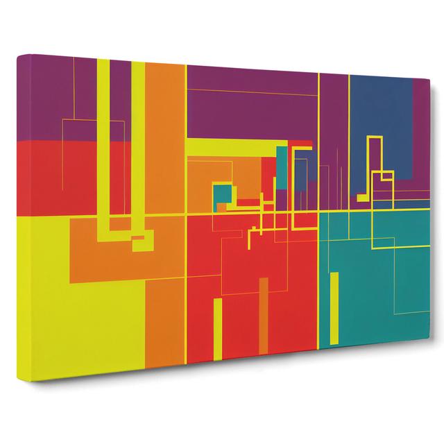 Enlivening Modern Abstract - Wrapped Canvas Graphic Art Metro Lane Size: 35cm H x 50cm W x 3cm D on Productcaster.