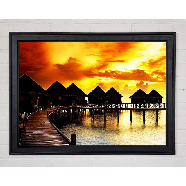 The Boardwalk Lovers Retreat Framed Print Wall Art Highland Dunes Size: 84.1cm H x 118.9cm W x 1.5cm D, Format: Natural Framed Paper on Productcaster.