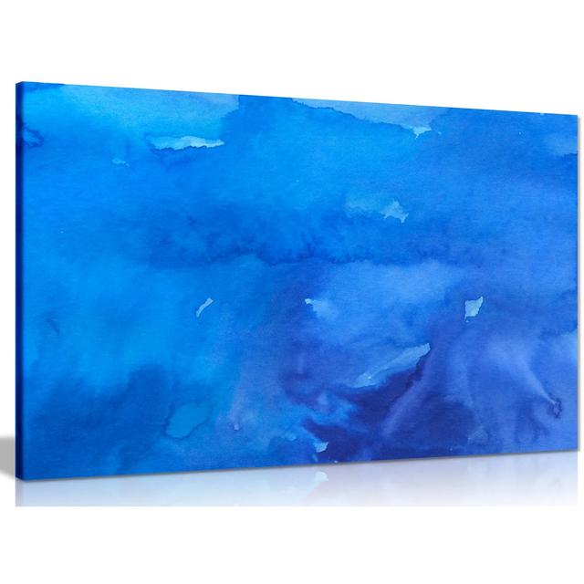 Abstract Wall Art Blue Watercolours Canvas Wall Art Picture Print Panther Print Size: 20cm H x 31cm W on Productcaster.