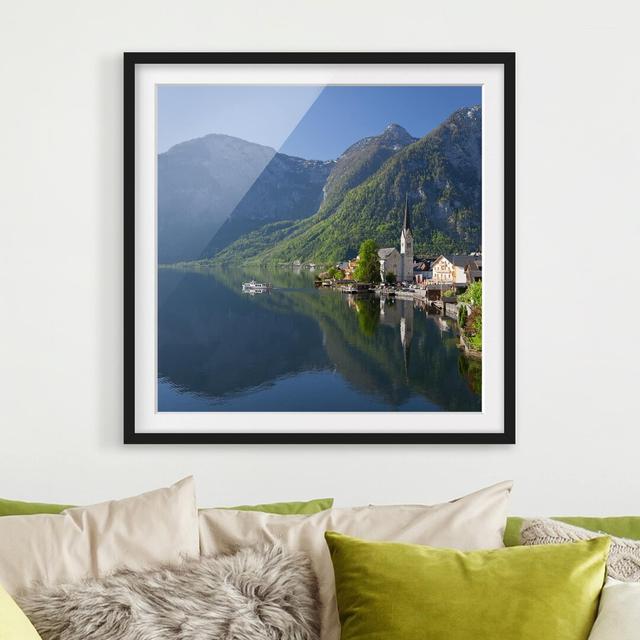 Gerahmtes Poster Mountain View Over Lake Hallstatt East Urban Home Rahmenoptionen: Mattes Schwarz, Größe: 70 cm H x 70 cm B on Productcaster.