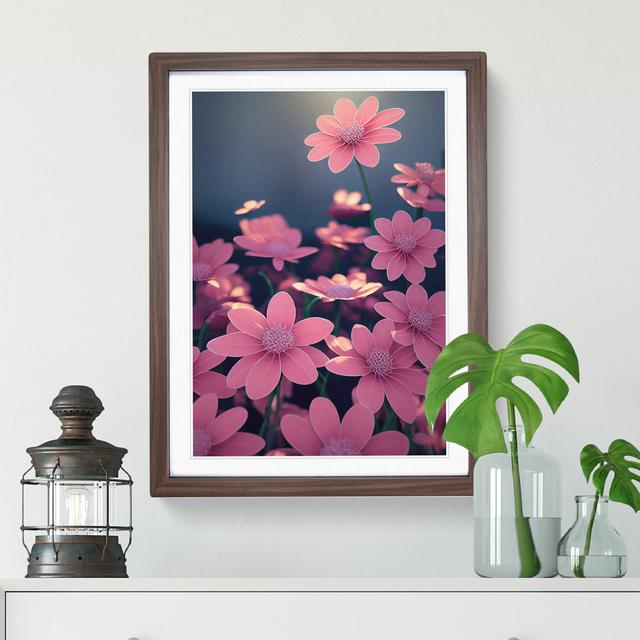 The Terrific Flowers - Picture Frame Graphic Art Marlow Home Co. Size: 34cm H x 25cm W x 2cm D, Frame Colour: Walnut on Productcaster.