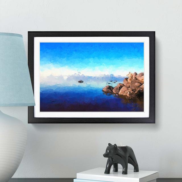 Sea of Galilee in Israel in Abstract - Picture Frame Graphic Art Print East Urban Home Frame Option: Black, Size: 35cm H x 50cm W x 2cm D on Productcaster.