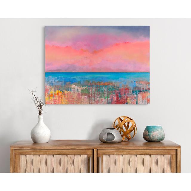 'Pink Endless Sunset' by Italo Corrado - Wrapped Canvas Painting Print Ebern Designs Size: 60cm H x 80cm W x 4cm D on Productcaster.