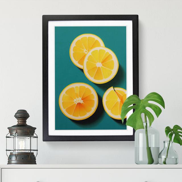 Sliced Lemon Fruit - Print 17 Stories Frame Option: Black, Size: 34cm H x 25cm W x 2cm D on Productcaster.