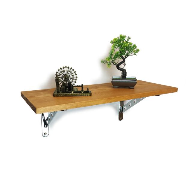 Aarona Pine Solid Wood Bracket Shelf Borough Wharf Size: 22" H x 80" W x 25" D on Productcaster.