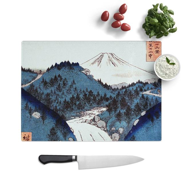 Tempered Glass View of Fuji by Utagawa Hiroshige Chopping Board East Urban Home Size: 28.5 cm W x 20 cm L on Productcaster.