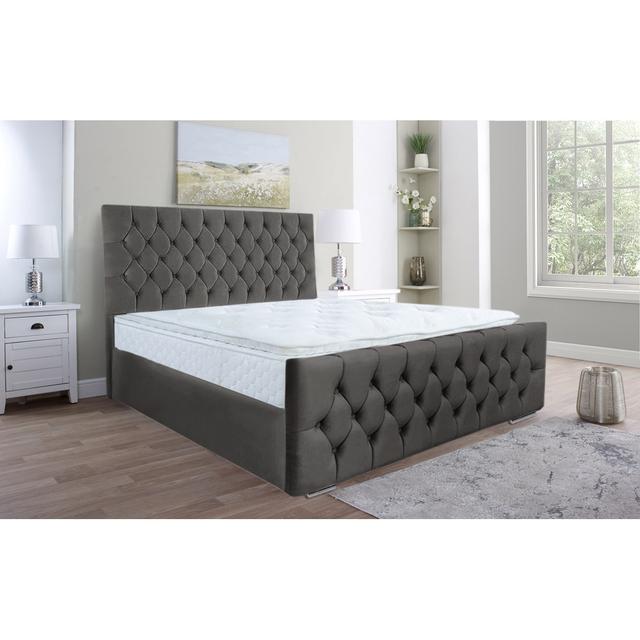 Bollman Upholstered Bed Mercer41 Colour: Asphalt, Size: Kingsize (5') on Productcaster.