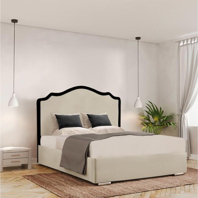 Dinh Upholstered Storage Bed Mercer41 Colour: Cream, Size: Kingsize (5') on Productcaster.