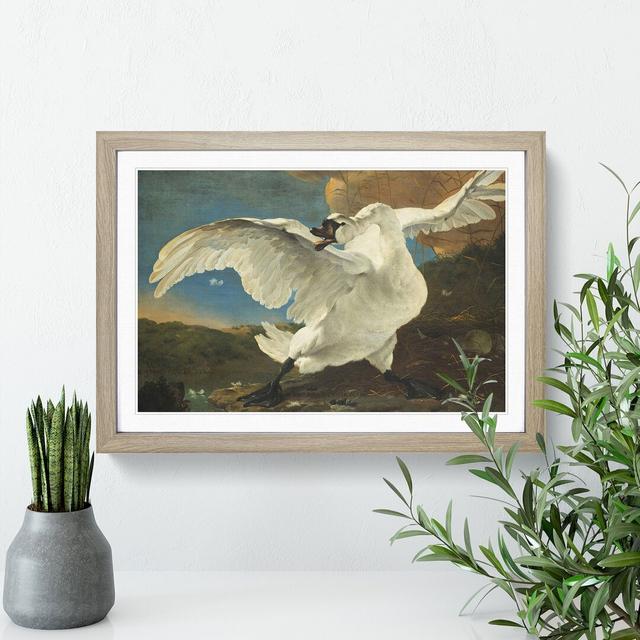 The Threatened Swan by Jan Asselijn - Picture Frame Painting East Urban Home Frame Option: Oak Framed, Size: 36cm H x 48cm W x 2cm D on Productcaster.