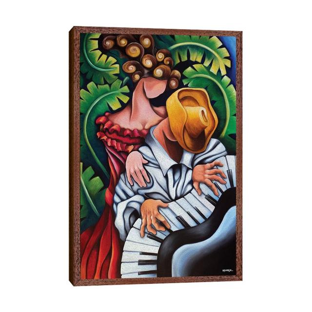 'Piano Guajiro' by Dixie Miguez - Floater Frame Painting Print on Canvas Rosalind Wheeler Size: 66.04cm H x 45.72cm W x 3.81cm D, Frame Option: Brown on Productcaster.