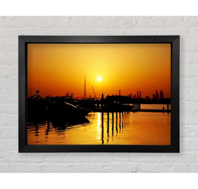 The Harbour At Sunrise - Single Picture Frame Art Prints Bright Star Size: 100cm H x 141.4cm W on Productcaster.