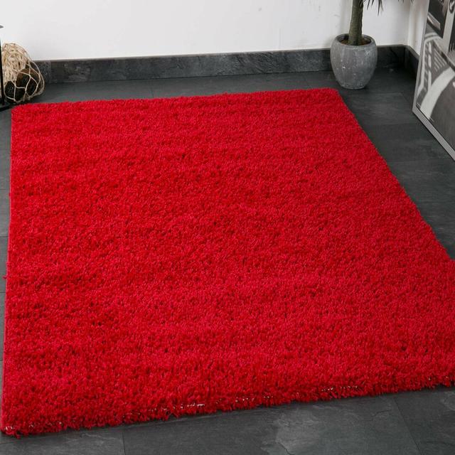 Shaggy-Teppich Honor in Rot Hashtag Home Größe: Rechteckig 160 x 220 cm on Productcaster.