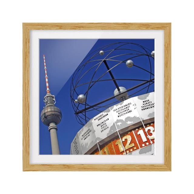 Berlin Alexanderplatz Framed Photographic Art Print East Urban Home Frame Options: Natural oak, Size: 70cm H x 70cm W on Productcaster.