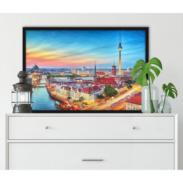 Gerahmtes Gemälde "Berlin City Panorama" ModernMoments Größe: 55 cm H x 40 cm B x 2.5 cm T on Productcaster.