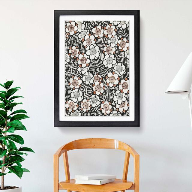 Floral Pattern by Watanabe Seitei - Picture Frame Graphic Art Print East Urban Home Frame Option: Black, Size: 76cm H x 50cm W x 2cm D on Productcaster.