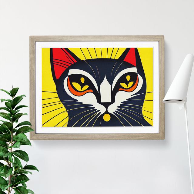 Cat Deco Vol.1 Abstract - Single Picture Frame Print Marlow Home Co. Frame Colour: Oak Framed, Size: 25cm H x 34cm W x 2cm D on Productcaster.