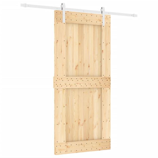 Schiebetür-Set Ava aus Kiefermassivholz Natur Pur Türgröße: 210 cm H x 95 cm B on Productcaster.