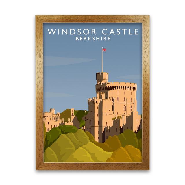 Windsor Castle Berkshire by Richard O'Neill - Print 17 Stories Size: 42cm H x 29.7cm W x 3cm D, Format: Honey Oak Framed on Productcaster.