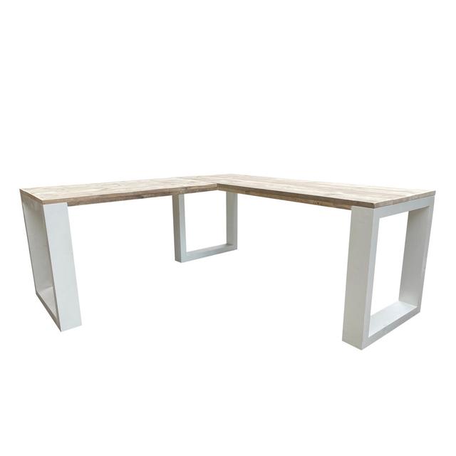 Agirta Rectangle Writing Desk Alpen Home Frame Colour: White, Top Colour: Ivory, Size: 75" H x 180" W x 70" D on Productcaster.