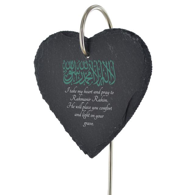 Bohuslav Waterproof Slate Heart Grave Marker People Memorial Plaque Dakota Fields on Productcaster.