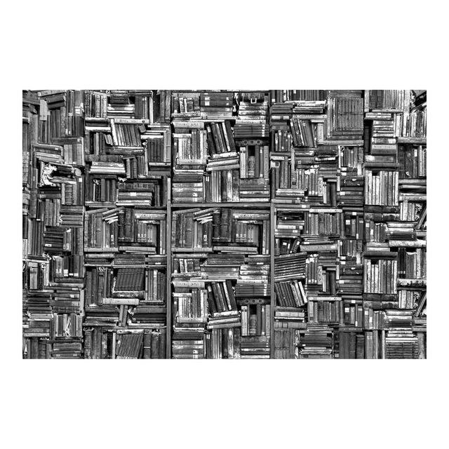 Shabby Book Wall 2.9m x 4.32m Textured matt Peel & Stick Wall Mural East Urban Home Colour: Black on Productcaster.