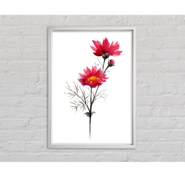 Pink Flower Spray - Single Picture Frame Art Prints on Canvas Bright Star Size: 84.1cm H x 59.7cm W x 3.3cm D on Productcaster.