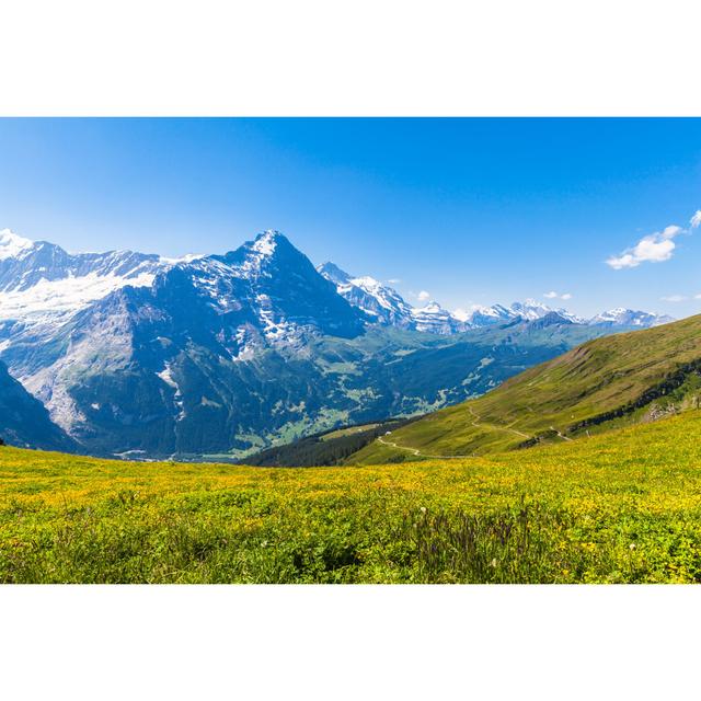 Panorama View Of Eiger And Some Others Peaks - Wrapped Canvas Print Union Rustic Size: 61cm H x 91cm W x 3.8cm D on Productcaster.