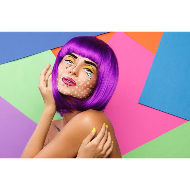 Pop Art Makeup by Jun - Wrapped Canvas Print Ebern Designs Size: 51cm H x 76cm W x 3.8cm D on Productcaster.