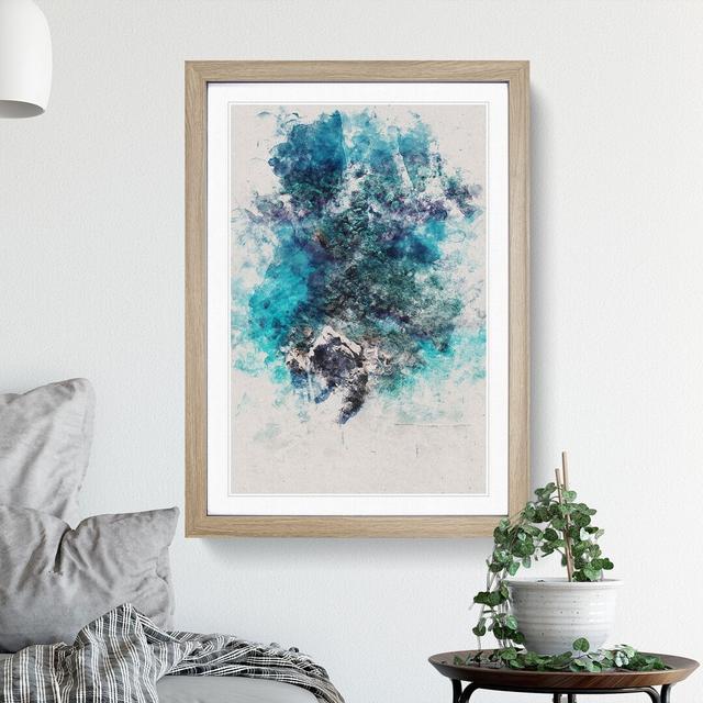 Above Monterosso Al Mare in Cinque Terre Italy Watercolour - Picture Frame Graphic Art East Urban Home Frame Option: Oak, Size: 90cm H x 65cm W x 2cm on Productcaster.