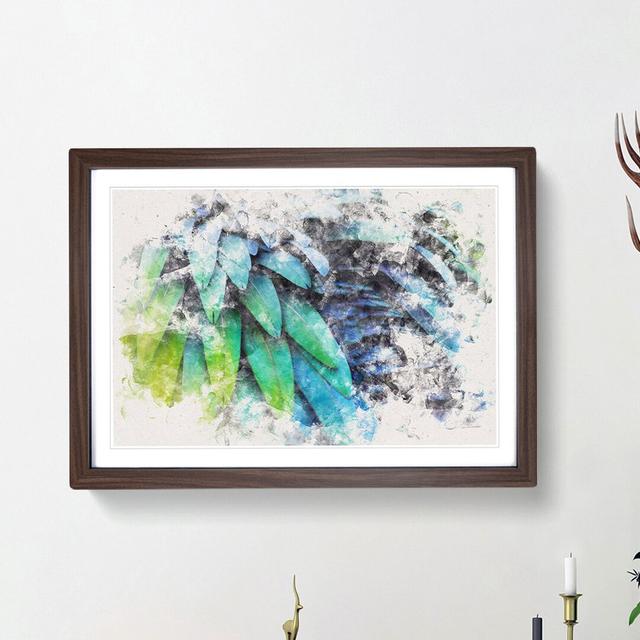 Parrot Feathers - Picture Frame Painting Print East Urban Home Frame Option: Walnut Framed, Size: 45cm H x 63cm W x 2cm D on Productcaster.