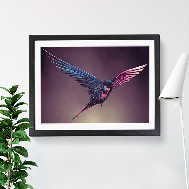 Inspirational Swallow Bird - Picture Frame Graphic Art 17 Stories Frame Colour: Black, Size: 25cm H x 34cm W x 2cm D on Productcaster.